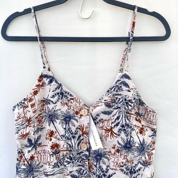 Timing Women's Multicolor Sleeveless Button-Front Linen Mini Dress Medium NWT - Picture 3 of 7